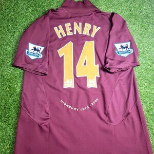 Henry Arsenal 2005 2006 HIGHBURY LAST GAME Home Soccer Jersey Shirt L